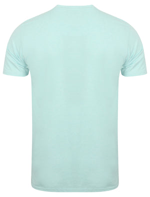 Keppel Cotton Crew Neck T-Shirt In Pastel Turquoise Marl - Le Shark