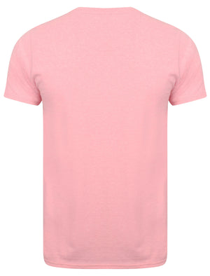 Keppel Cotton Crew Neck T-Shirt In Pink Marl - Le Shark