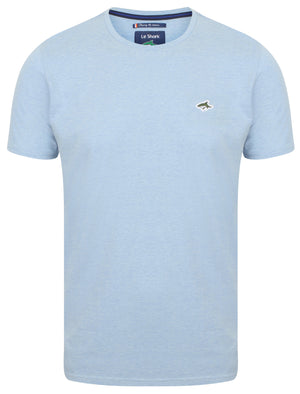 Keppel Cotton Crew Neck T-Shirt In Placid Blue Marl - Le Shark