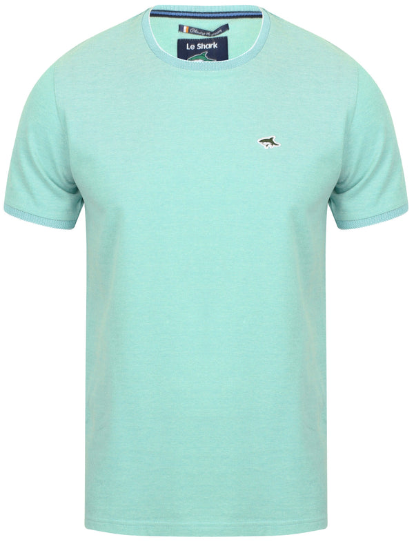 Kiffen Cotton Pique Crew Neck T-Shirt In Mint - Le Shark