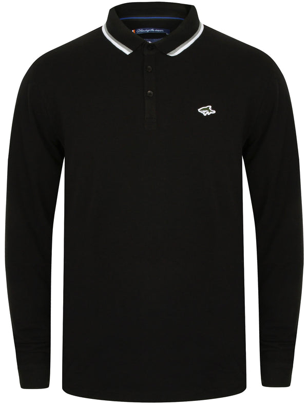 Kilburn Long Sleeve Polo Shirt in Black - Le Shark