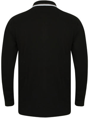 Kilburn Long Sleeve Polo Shirt in Black - Le Shark