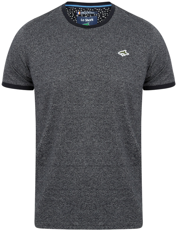 Kinglake Flecked Crew Neck T-Shirt In Navy - Le Shark