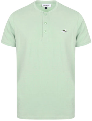 Kingshold Cotton Jersey Henley T-Shirt in Silt Green - Le Shark