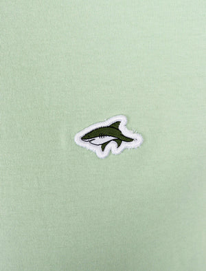 Kingshold Cotton Jersey Henley T-Shirt in Silt Green - Le Shark