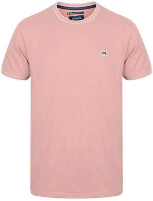 Kingswood Cotton Crew Neck T-Shirt In Dusky Pink - Le Shark