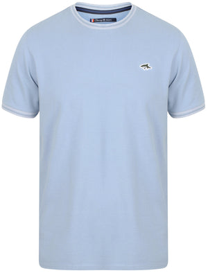 Kingswood Cotton Crew Neck T-Shirt In Placid Blue - Le Shark