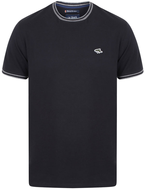 Kingswood Cotton Crew Neck T-Shirt In True Navy - Le Shark