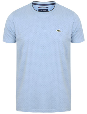 Kingward Polka Dot Cotton Crew Neck T-Shirt In Placid Blue - Le Shark