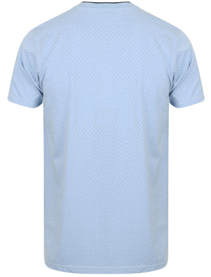 Kingward Polka Dot Cotton Crew Neck T-Shirt In Placid Blue - Le Shark