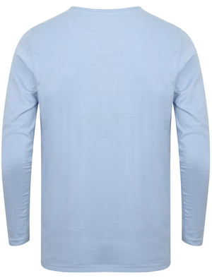 Kirkwood Long Sleeve Henley Top in Placid Blue - Le Shark