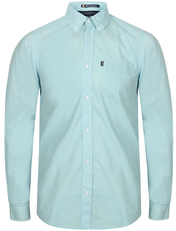 Knowles Cotton Poplin Shirt in Pale Blue - Le Shark