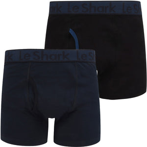 Lake Stan (2 Pack) Sports Boxer Shorts Set in Midnight Blue / Jet Black - Le Shark