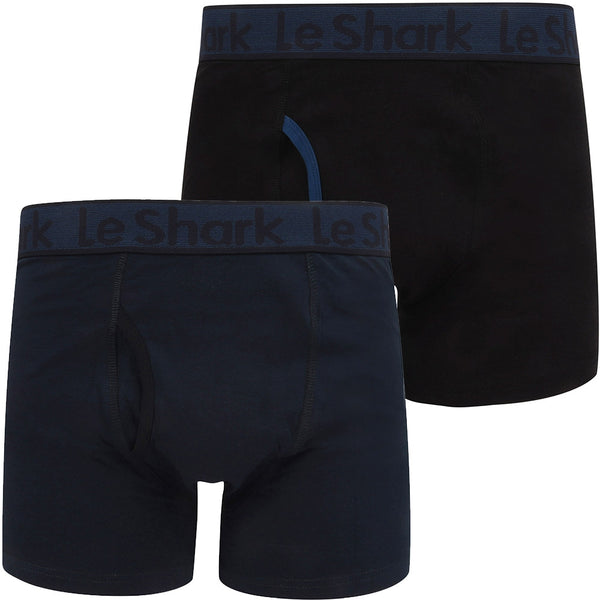 Lake Stan (2 Pack) Sports Boxer Shorts Set in Midnight Blue / Jet Black - Le Shark