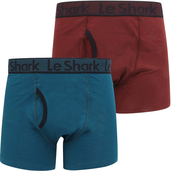 Lake Stan (2 Pack) Sports Boxer Shorts Set in Rioja / Kingfisher Blue- Le Shark