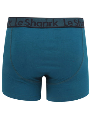 Lake Stan (2 Pack) Sports Boxer Shorts Set in Rioja / Kingfisher Blue- Le Shark