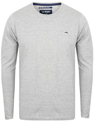 Lambeth Crew Neck Long Sleeve Top in Light Grey Marl - Le Shark