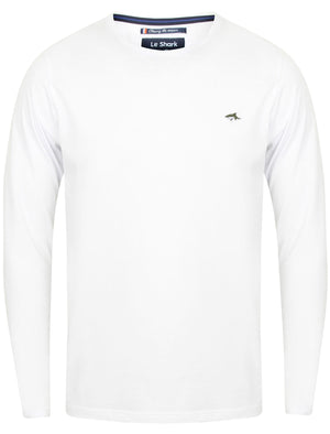 Lambeth Crew Neck Long Sleeve Top in Optic White - Le Shark