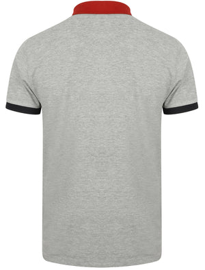 Langstone Cotton Pique Polo Shirt In Light Grey Marl - Le Shark