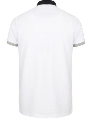 Langstone Cotton Pique Polo Shirt In Optic White - Le Shark