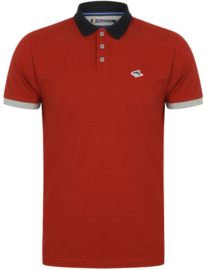 Langstone Cotton Pique Polo Shirt In Red - Le Shark