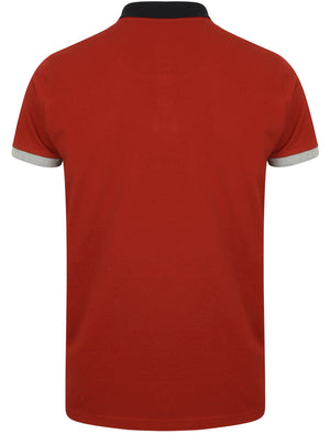Langstone Cotton Pique Polo Shirt In Red - Le Shark