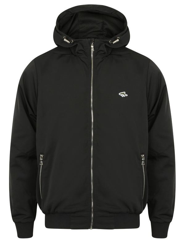 Laval Hooded Windbreaker Jacket in Black - Le Shark