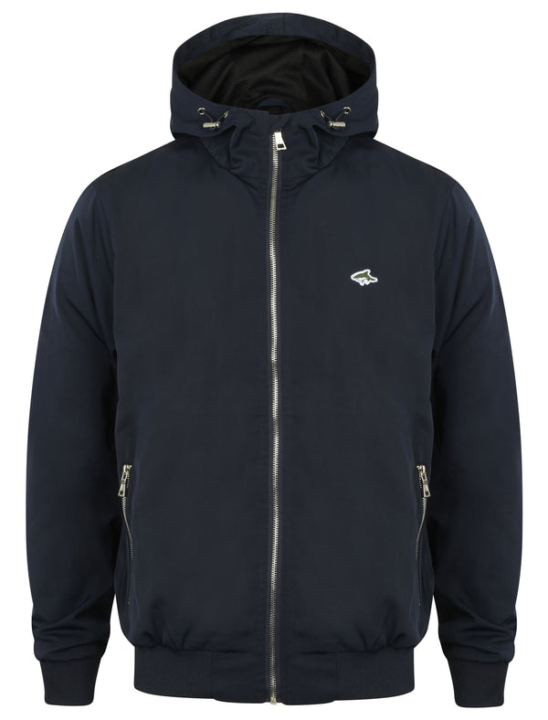 Laval Hooded Windbreaker Jacket in True Navy - Le Shark