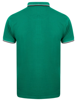 Lawless Cotton Pique Polo Shirt In Jungle Green - Le Shark