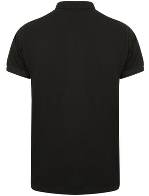 Lax Cotton Pique Polo Shirt In Black - Le Shark