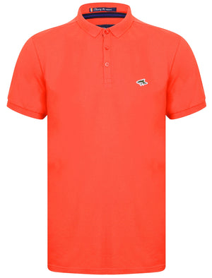 Lax Cotton Pique Polo Shirt In Bright Salmon - Le Shark