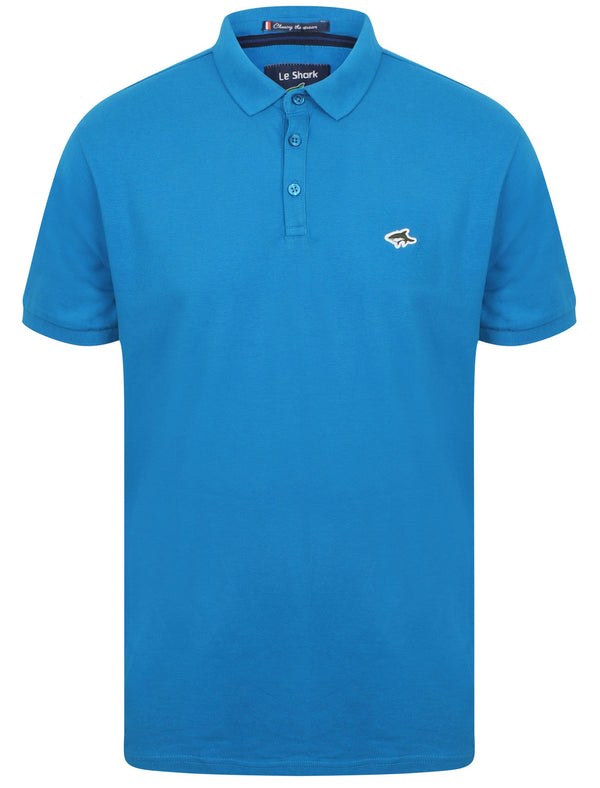 Lax Cotton Pique Polo Shirt In Bright Sky - Le Shark