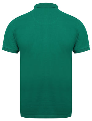Lax Cotton Pique Polo Shirt In Jungle Green - Le Shark