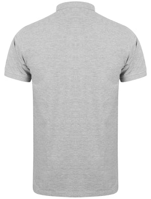 Lax Cotton Pique Polo Shirt In Light Grey Marl - Le Shark
