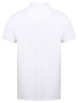 Lax Cotton Pique Polo Shirt In Optic White - Le Shark