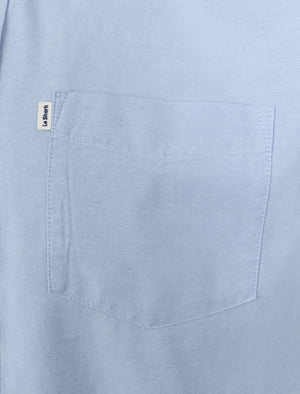 Lisburn Short Sleeve Cotton Shirt In Oxford Blue - Le Shark