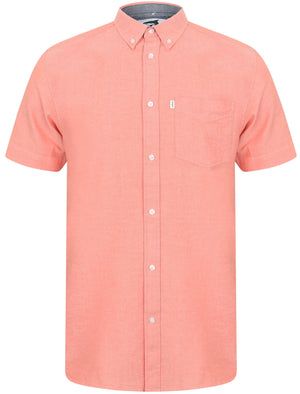 Lisburn Short Sleeve Cotton Shirt In Oxford Orange - Le Shark