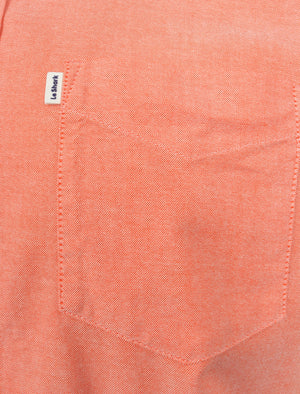 Lisburn Short Sleeve Cotton Shirt In Oxford Orange - Le Shark