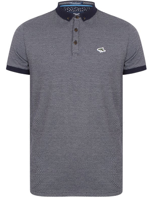 Malvern Jacquard Jersey Polo Shirt In True Navy - Le Shark