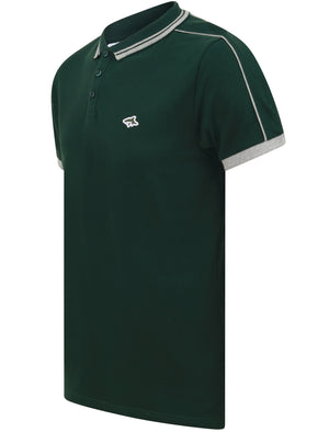 Maples 2 Cotton Pique Polo Shirt with Tipping In Pine Grove - Le Shark