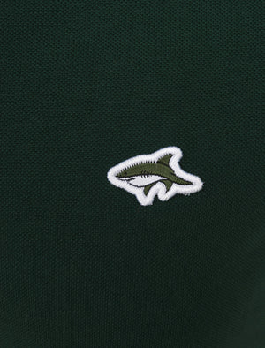 Maples 2 Cotton Pique Polo Shirt with Tipping In Pine Grove - Le Shark