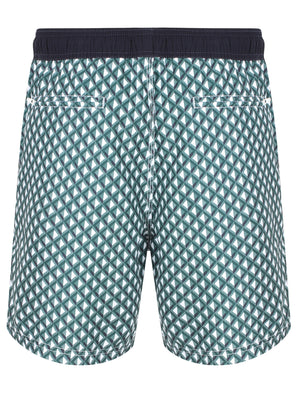 Marinos Geometric Print Swim Shorts In June Bug - Le Shark