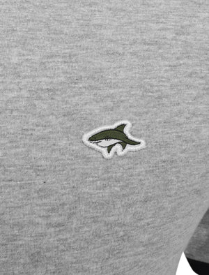 Maryon 2 Cotton Jersey Crew Neck Ringer T-Shirt In Light Grey Marl - Le Shark
