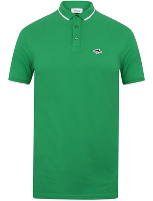 Midhurst Tipped Cotton Pique Polo Shirt In Jelly Bean Green - Le Shark