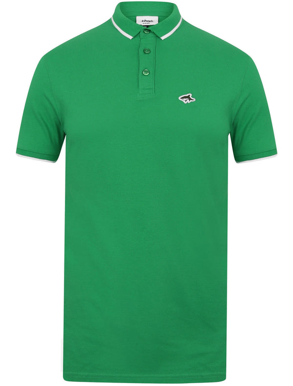 Midhurst Tipped Cotton Pique Polo Shirt In Jelly Bean Green - Le Shark