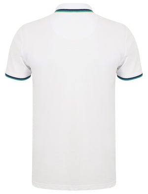 Milligan Cotton Pique Polo Shirt In Bright White - Le Shark