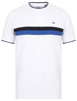 Milliner Crew Neck Cotton Pique T-Shirt In Bright White - Le Shark