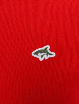 Mossop Cotton Pique Polo Shirt with Contrast Trims In Barados Cherry - Le Shark