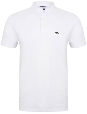 Mostyn Basic Cotton Pique Polo Shirt In Bright White - Le Shark