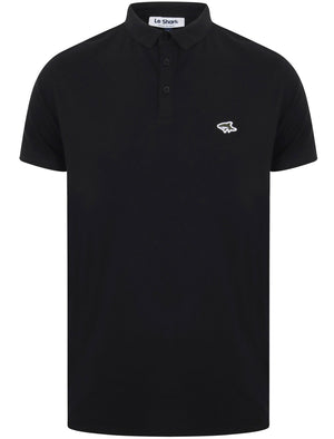 Mostyn Basic Cotton Pique Polo Shirt In Jet Black - Le Shark
